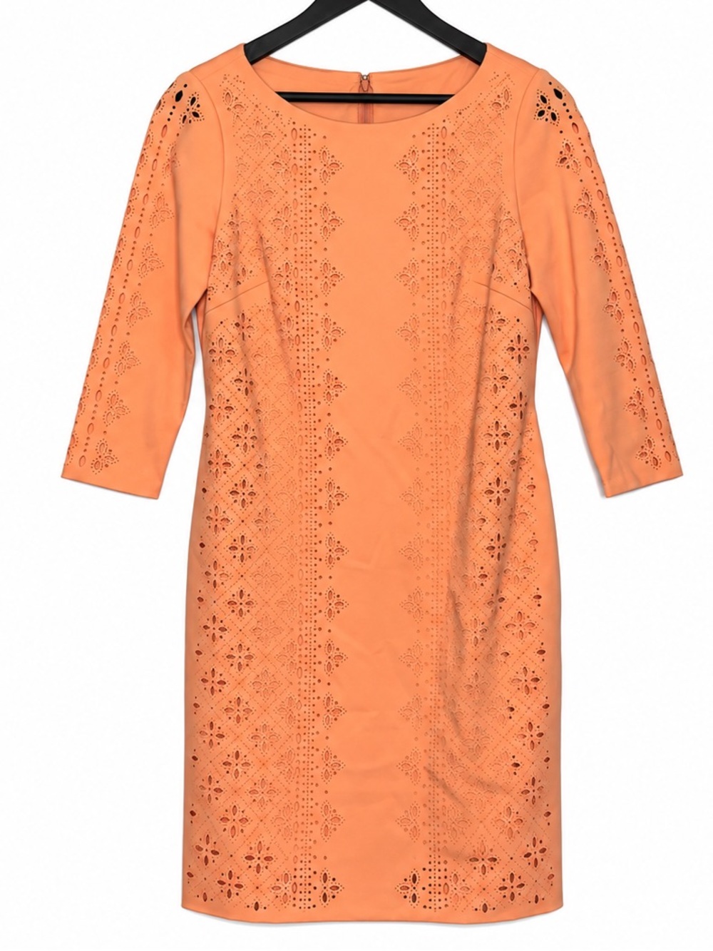 Antonio Melani Susannah Sunset Peach Laser Cut Sheath Dress Size 4